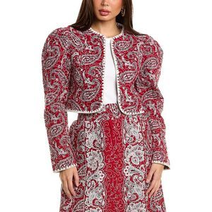 SEA NY Theodora Paisley Quilted Cropped Jacket